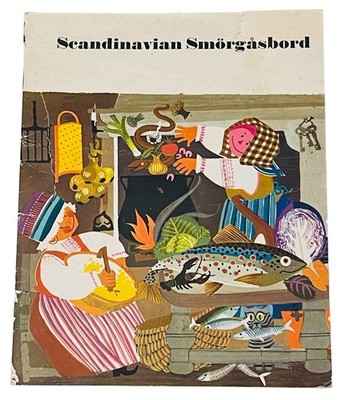 SAS SCANDINAVIAN AIRLINES RECIPE BOOK SWEDISH SMORGASBORD 1964 FOLK ART STYLE