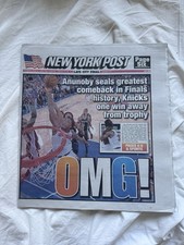 NEW YORK POST KNICKS OMG OG TIP NBA FINALS GAME 4 NEWSPAPER