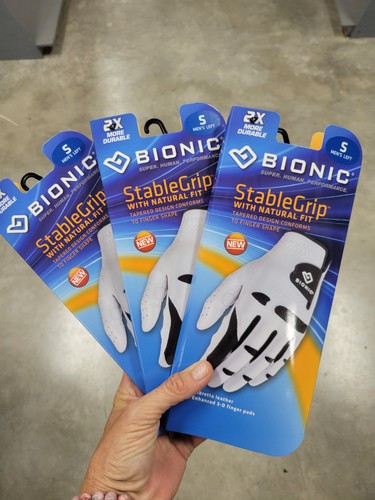 3 For $60 Bionic StableGrip With Natural Fit Golf Glove Men's L Hand, Size Small