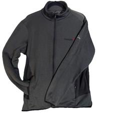 Eddie Bauer Men s size L gray knit fleece sweater full zip zipped pockets