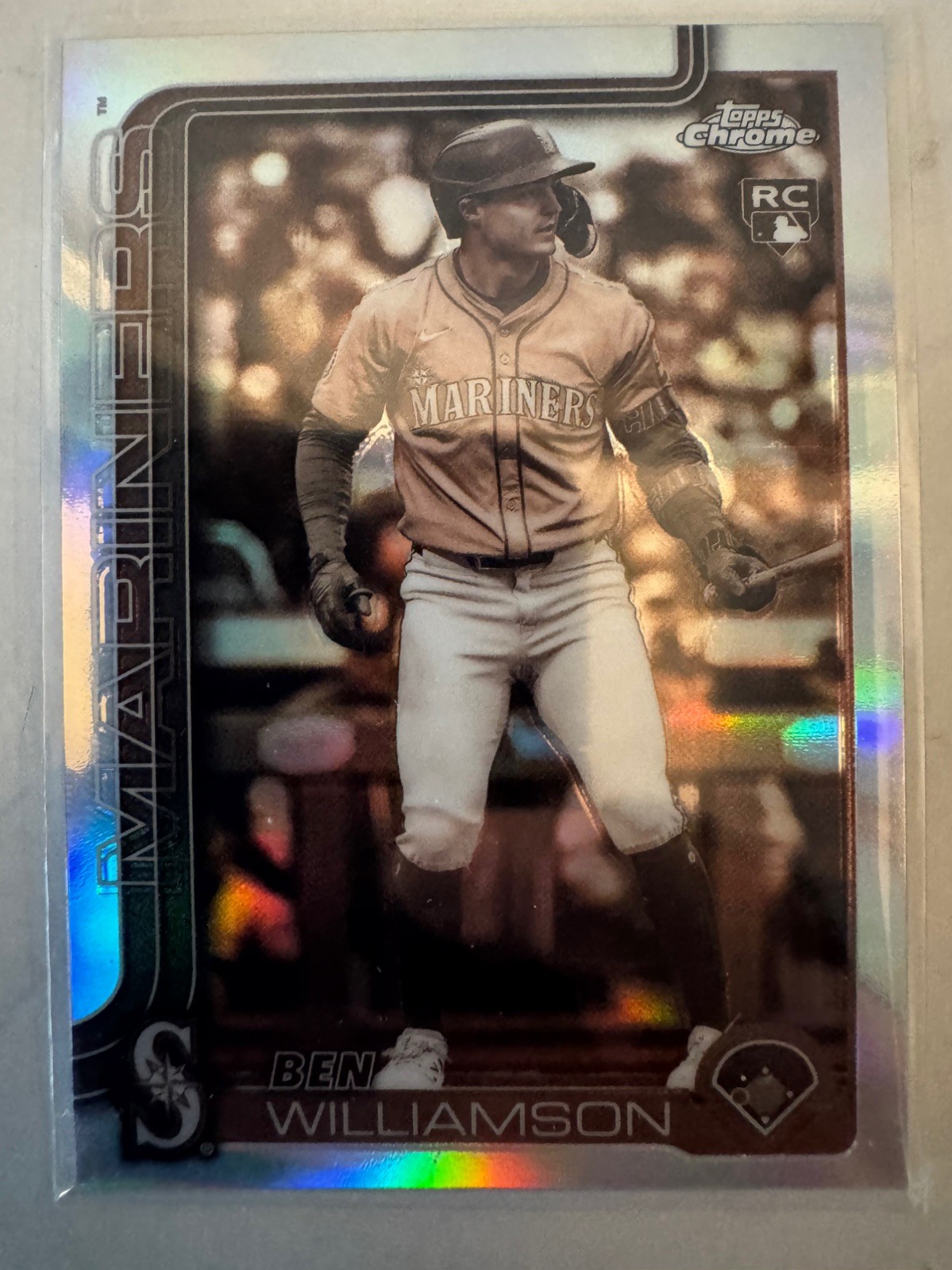 2025 Topps Chrome Update Ben Williamson RC #USC168 SEPIA Refractor Mariners