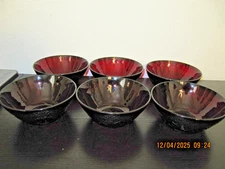 6 Cristal D'Arques Durand Luminarc Ruby Red Bowls Set Of Six EUC