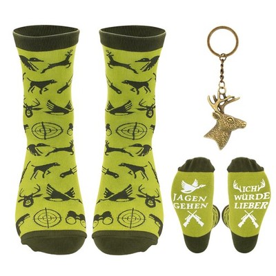 Jäger Geschenkset, lustige Herren Socken 3945 mit P...
