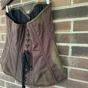 Top Drawer Corset Brown Lace Up 100% Cotton Women&rsquo;s Size XXL