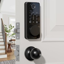 Keyless Entry Door Lock with 2 Knobs, Fingerprint Keypad Deadbolt, Smart Dead...