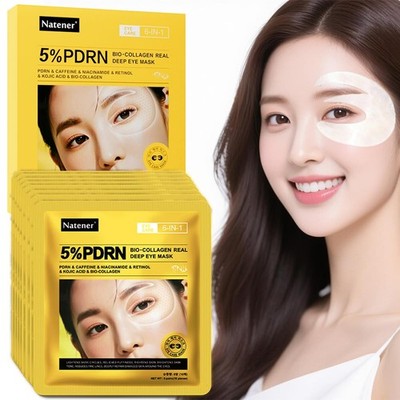 8 Pairs 5% PDRN Under Eye Patches, 6-in-1 Bio-Collagen 360° Eye Patches for puff