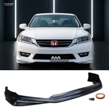 For 13-15 Honda Accord 4Dr JDM MD Style Front Bumper Lip Spoiler Chrome Molding