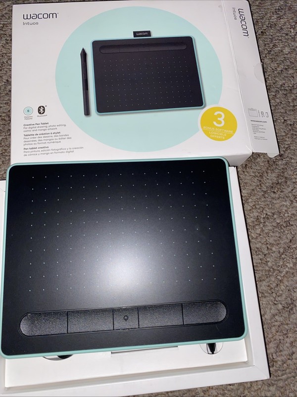 Wacom Intuos CTL-4100 Small Drawing Tablet - Black n Green, Bluetooth
