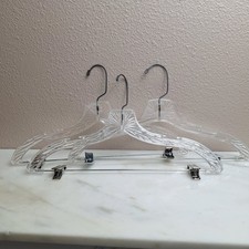 Vtg Clear Plastic Ice Crystal Star Burst Prism Clothes Hangers Set of 3