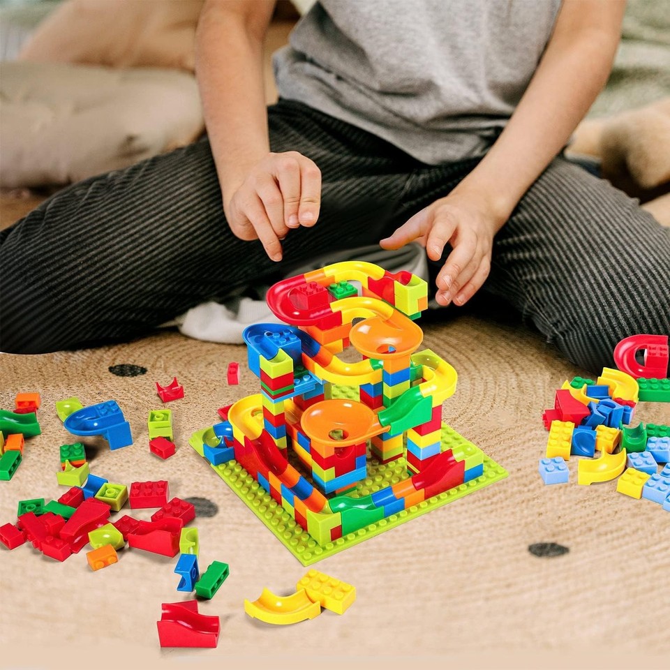 168 Pcs Marble Run Building Blocks Classic Blocks STEM Toy Bricks Set ...