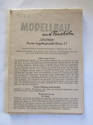 Bauplan  ''SPUTNIK ''  Pioniersegelflugmodell der Klasse A1 , 50er/60er Jahre