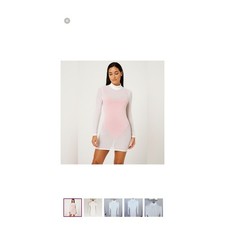 Fashion Nova Bodies of Water Sheer Mesh Coverup White Long Sleeve Turtleneck L