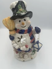 Home & Garden Party Snowman With Lantern Tea Light House Candle Holder Christmas