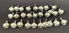 Brushed Silver Plastic Cabinet Drawer Pulls Knobs Lot of 28