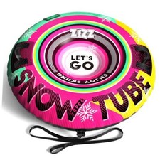 48" Snow Tubes for Kids Adults Sledding Heavy Duty with Canvas Pink, 1 Pack