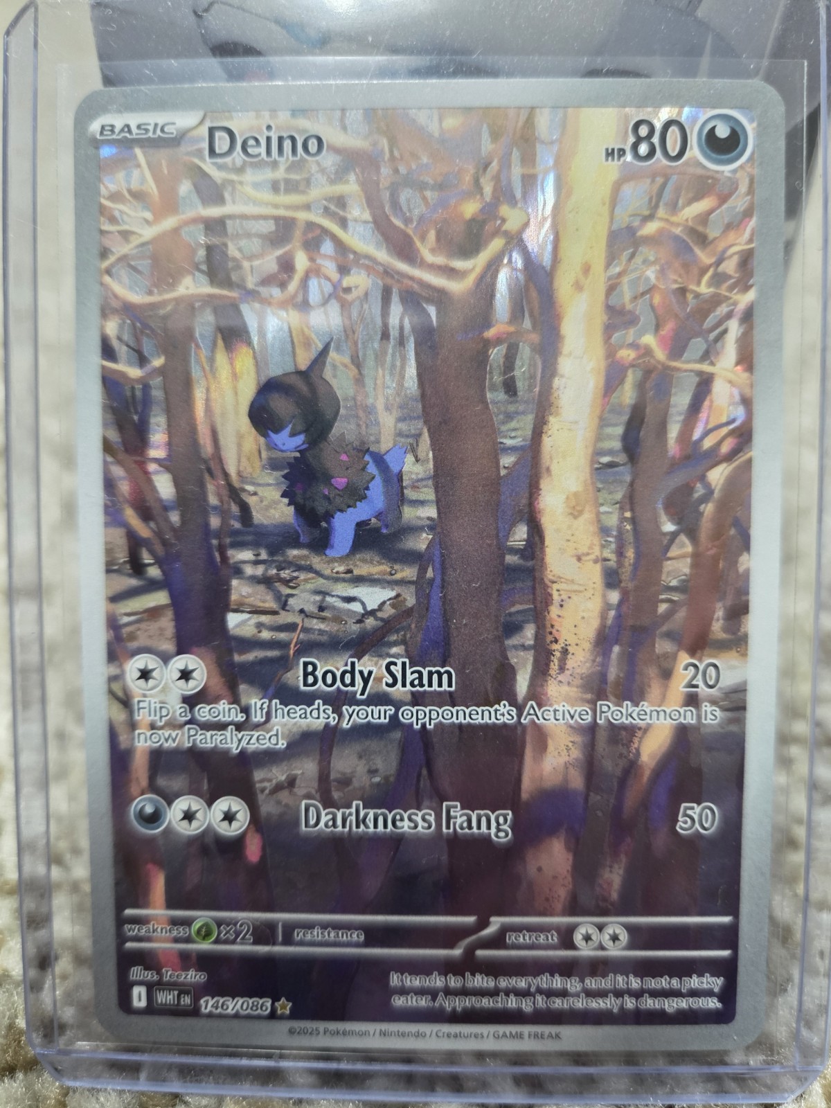 Deino 146/086 - Sv: White Flare Holo NM Pokemon TCG