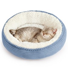 Round Donut Cat and Dog Cushion Bed, 20in Pet Bed for Cats or Small Dogs, Ant...