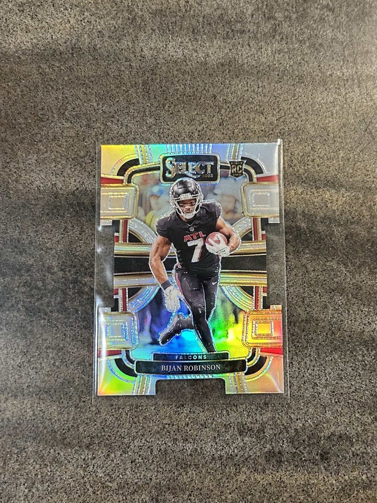 2023 Panini Select - Concourse Bijan Robinson #4 Silver Prizm Die-Cut (RC)