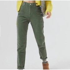 BDG Urban Outfitters Olive Green Retro Mom High-Rise Corduroy Pants Size 24