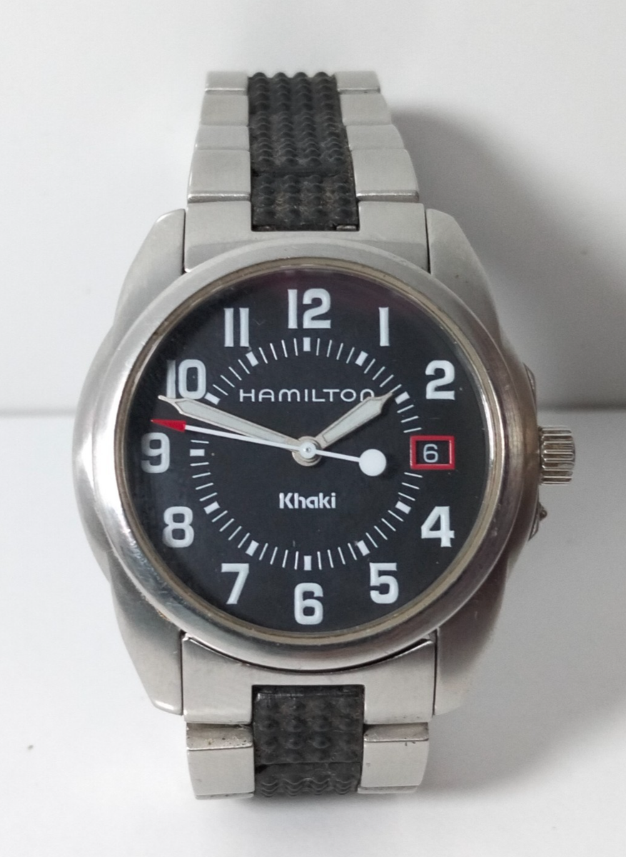 【HAMILTON】Khaki Action 6301 QUARTZ Hamilton Khaki Field Quartz 6301 Black Dial Sapphire Crystal 100M