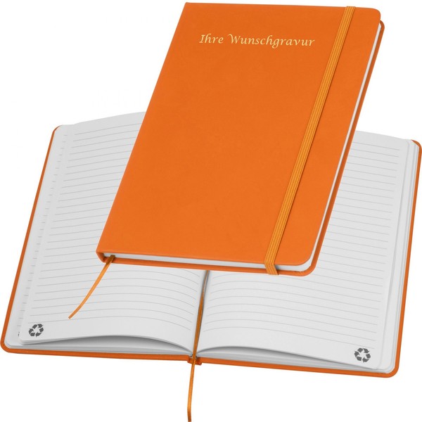 Notizbuch Mit Gravur / Din A5 / Umschlag Aus Pu / 160 Seiten / Farbe: Orange-image