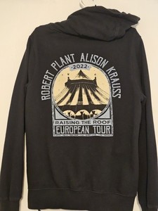 Robert Plant Alison Krauss 2022 Raise The Roof European Tour Zip Up Hoodie Sz L