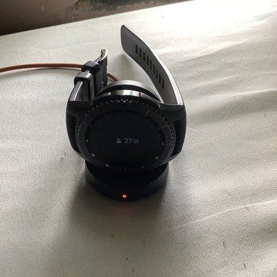 Samsung Gear S3 Frontier 46 mm Steel Case with Black Silicone Band Smart Watch