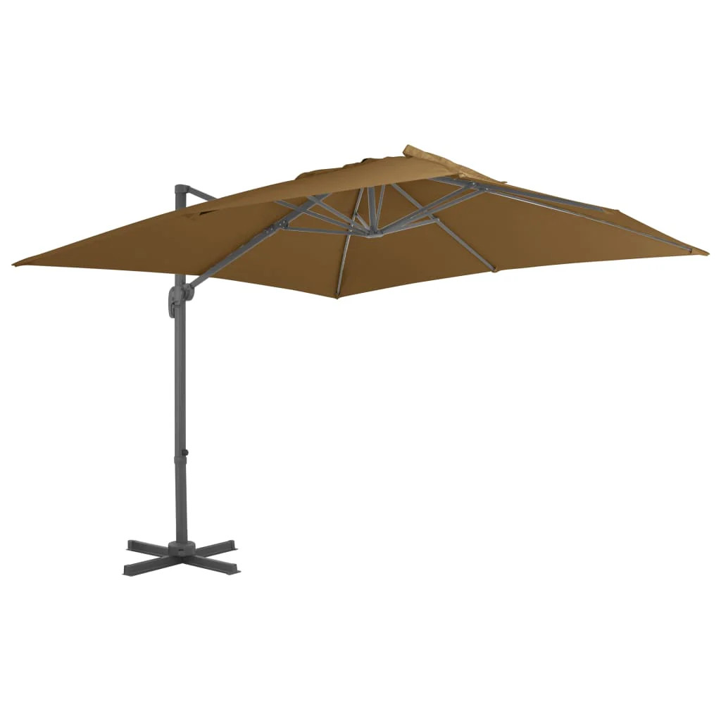 Parasol déporté mât alu 300x300 cm meuble de jardin anthracite