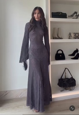 ZARA NWT WOMAN SS25 SOFT TOUCH LACE DRESS DARK PURPLE | 5063/837