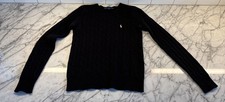 Polo Ralph Lauren Wool Cashmere Cable Knit Thick Sweater Girls Medium Navy