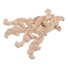 2 Stück Holzapplikationen: Unfertige Holzecken, Blumenschnitzereien, Aufkleber