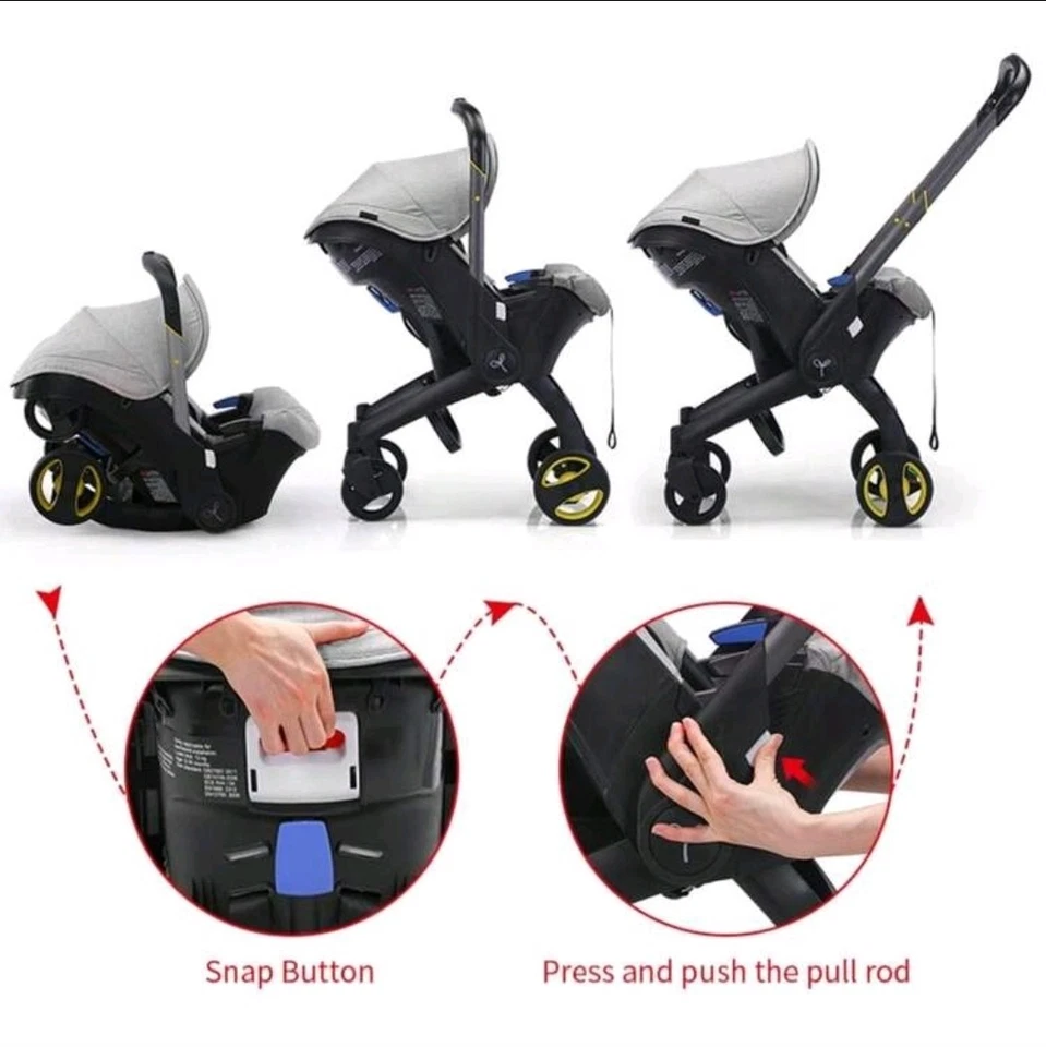 🚼 Cochecito de bebé y asiento de coche 2 en 1 nuevo - gris 🚼 Foto 3 de 3