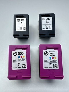 4 x Original HP 305 Empty INK Catridges Black & Tri colour Cartridges