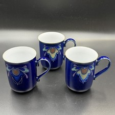 Set of 3 Vintage Denby Baroque Straight Sided Breakfast Mugs Stoneware RARE VGC