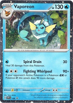 Vaporeon (Cosmos Holo) 168 Holo Scarlet & Violet Promo Pokemon Card