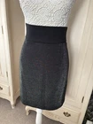 See By Chloe  14 Black Multicoloured Sparkle Bodycon Knee Length festival Skirt