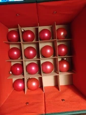 Vintage Shiny Brite Dark Pink Mercury Glass Christmas Tree Ornaments Set Of 14