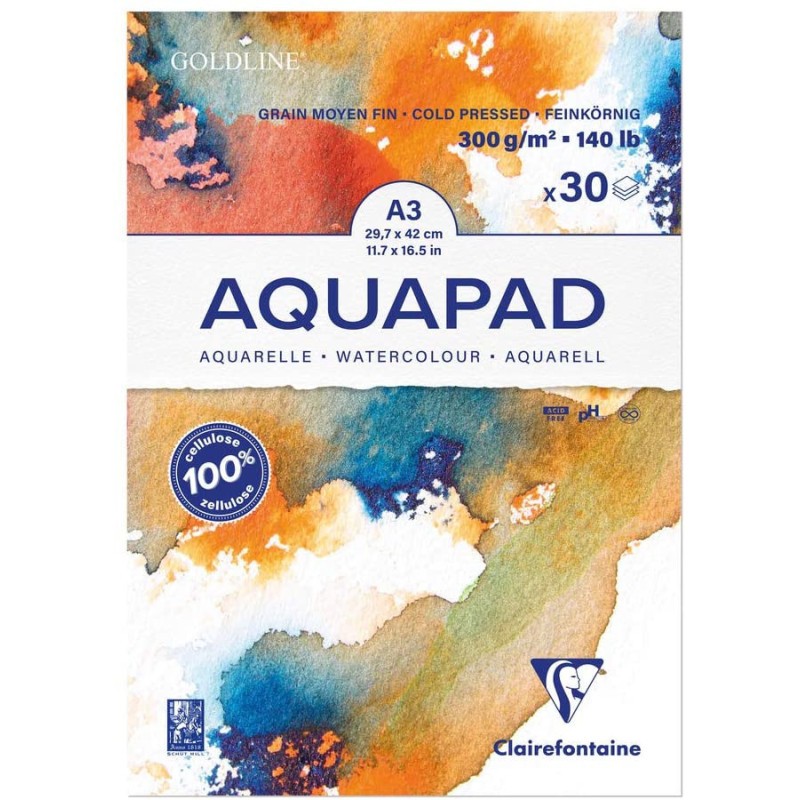Bloc dessin Goldline Aqua Clairefontaine A3 pour peindre vos paysages en extérieur