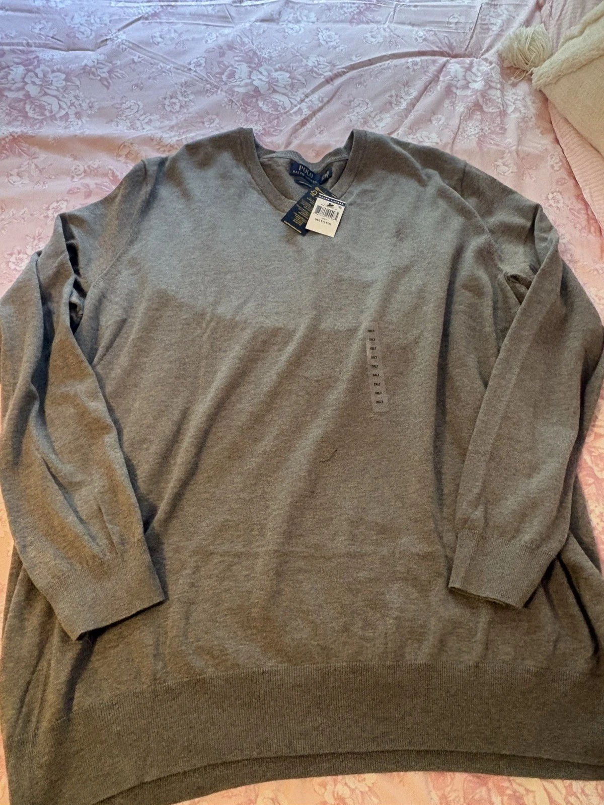 Polo Ralph Lauren Sweater Mens 3XLT GreyMerino Wool V Neck Pullover
Opens in a new window or tab