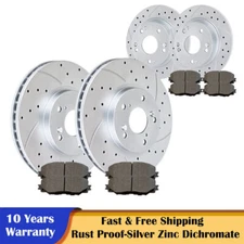 Fit Honda Accord Acura TSX Front Rear Brake Rotors and Brakes Ceramic Pads Kits
