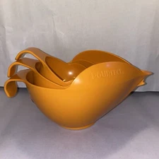 Randy Kaas POURfect Nesting Measuring Cups 3pc Prep Set 1-2-4 Cup Orange
