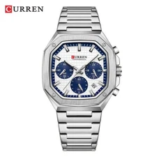 CURREN Men Quartz Watch Chronograph Military Wristwatch Male Square Office Watch
