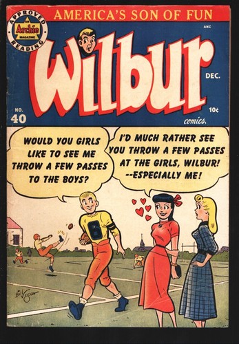 Wilbur #40 1951-Football cover by bIll Woggon-Katy Keene Good Girl Art ...