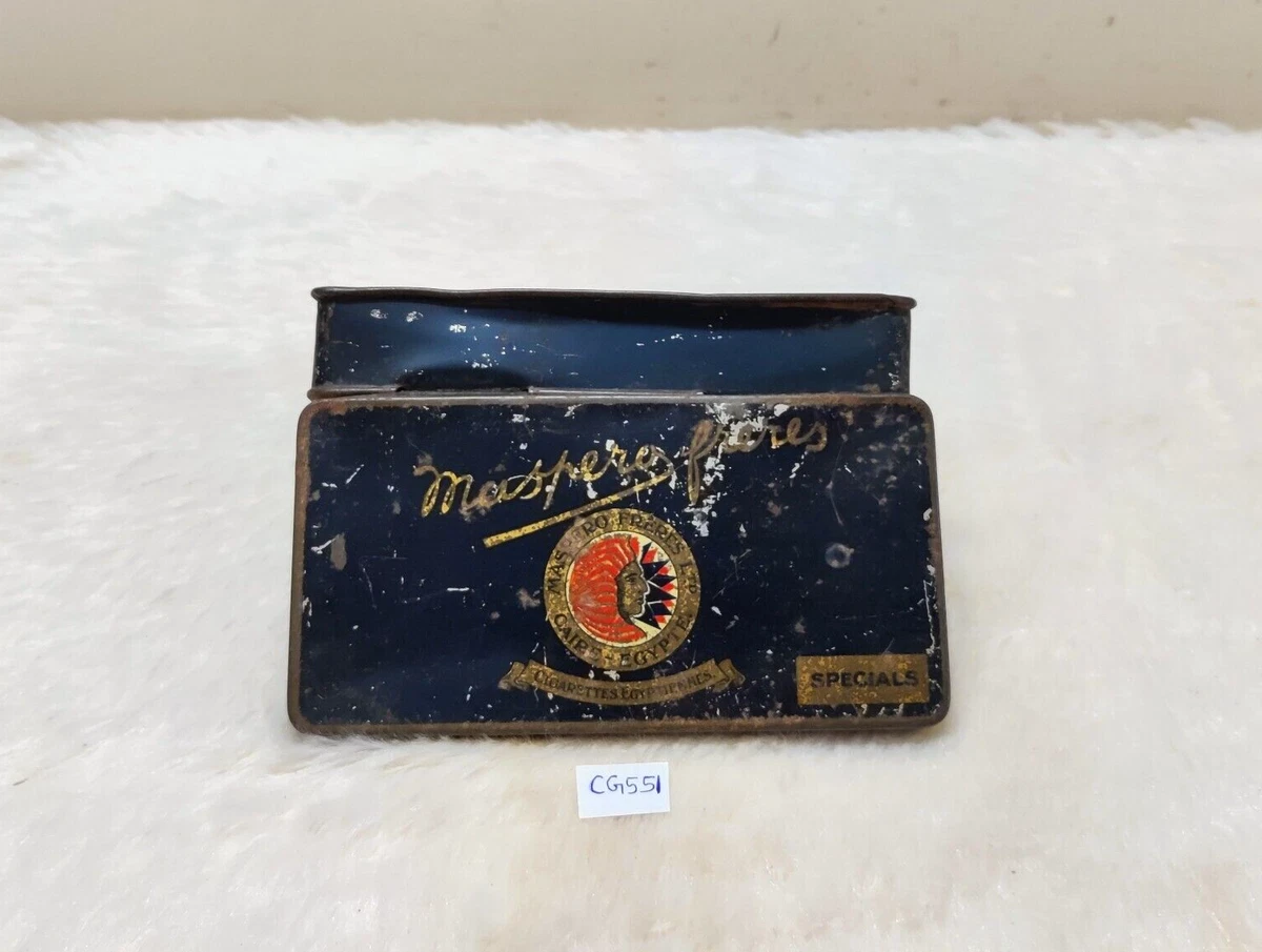 1950s Vintage Maspero Freres Cigarette Advertising Tin Box Egypt CG551