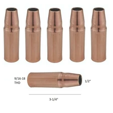MIG 23-50 Welding Nozzles 1/2" for Tweco#2, #4 & Lincoln Magnum 200-400 PK of 5