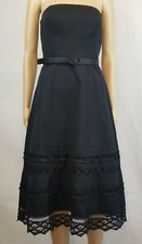 AnnTaylor loft sundress Cocktail Party strapless fit&flare Size 2 Black A0115-12