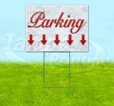 PARKING DOWN ARROW Yard Sign Corrugated Plastic Bandit Lawn Decorations USA