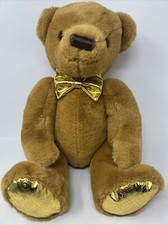 FAO Schwarz 160th Anniversary 18" Golden Monogram Teddy Bear SOFT BEAUTIFUL EC