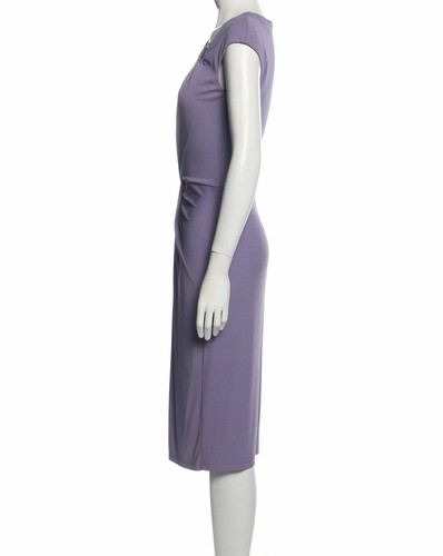Vestido Vaina Colección MICHAEL KORS PÚRPURA RETORCIDO FRONTAL LONGITUD MEDIA 6 - Imagen 3 de 7