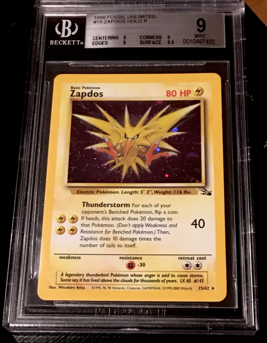 POKEMON FOSSIL ZAPDOS #15 COSMOS PROMO THUNDERSTORM SET 1999-2000